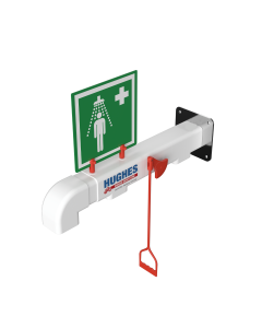 Hughes jacketed and insulated wall mounted safety shower