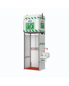 Hughes 350L emergency tank shower with ABS closed bowl eye wash