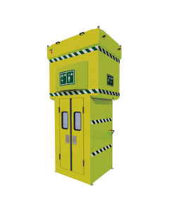 Polar tank shower with yellow GRP