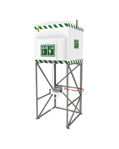 Hughes 1200L emergency tank shower assembled
