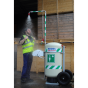 Mobile safety shower from Hughes in use by worker 