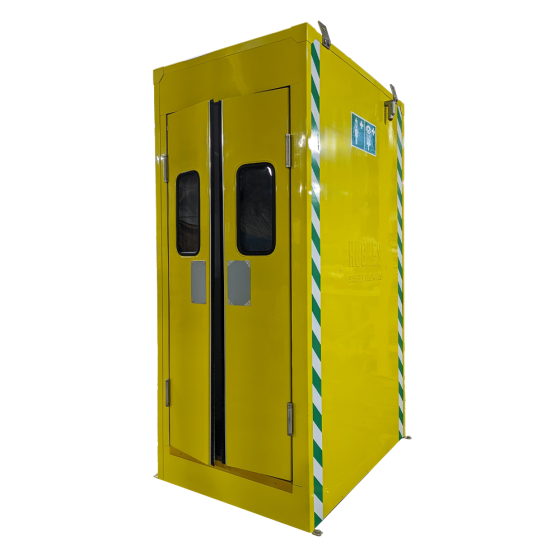Hughes cubicle safety shower from corner view