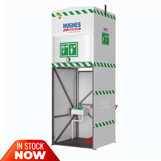 1500L tank fed safety shower - immersion heated